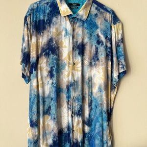 Mizumi Couture Michelangelo Navy and Turquoise Shirt